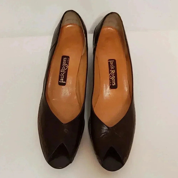 Jack Rodgers open toe leather shoes size 7 brown - Picture 3 of 7